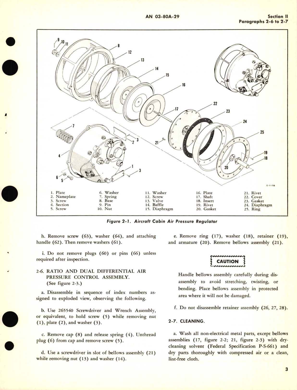 Sample page 7 from AirCorps Library document: Overhaul Instructions for Aircraft cabin Air Pressure Regulators Part No. 14600-5 Model No. CPR1-8