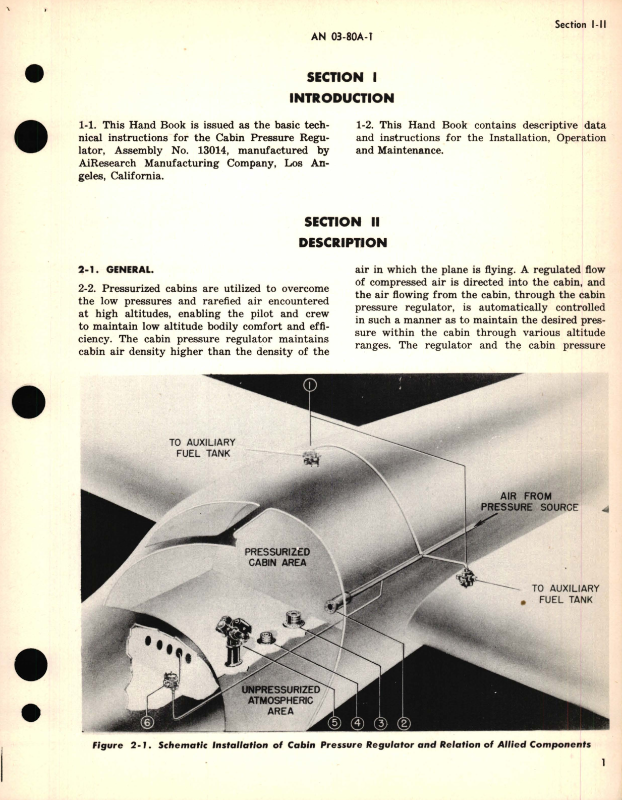 Sample page 5 from AirCorps Library document: Operation and Service Instructions for Cabin Pressure Regulator No. 13014