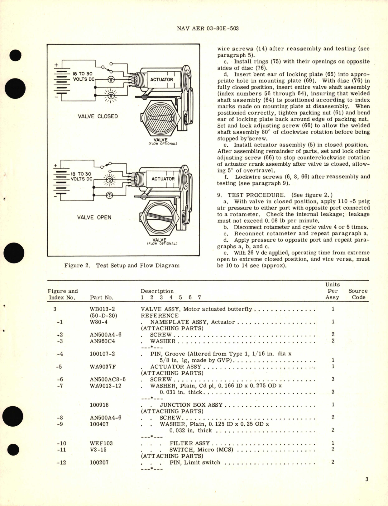 Sample page 3 from AirCorps Library document: Overhaul Instructions with Parts Breakdown for Motor Actuated Butterfly Valve Assembly No. WB013-2 (Wm. R. Whittaker Co., Ltd.) No. 50-D-20 (Vapor Heating Corp.)