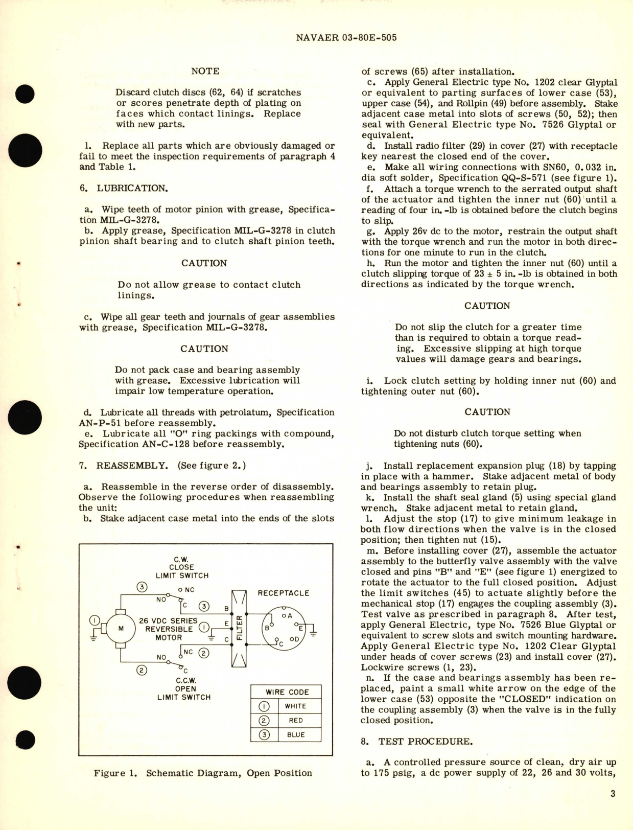 Sample page 3 from AirCorps Library document: Overhaul Instructions with Parts Breakdown for Motor Actuated 1-1/4  In. Butterfly Valve Part No. 4125-17 