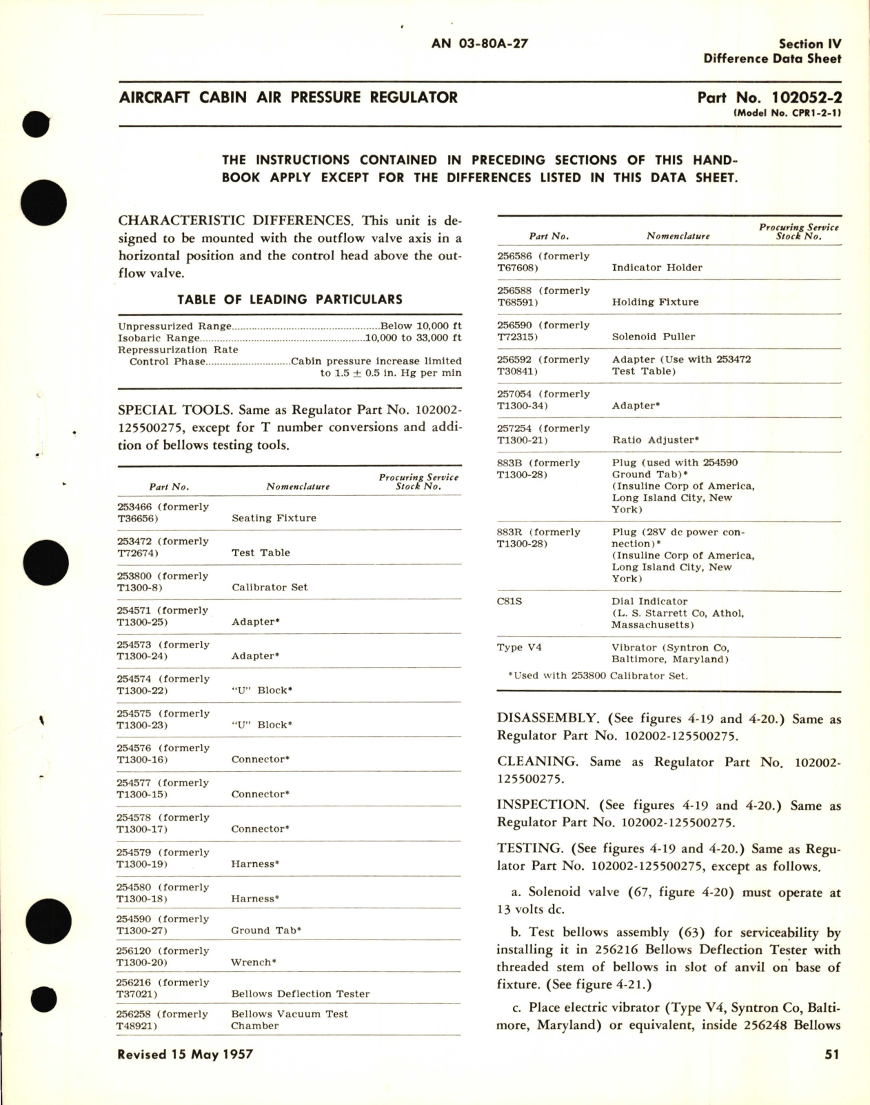 Sample page 7 from AirCorps Library document: Overhaul Instructions for Aircraft Cabin Air Pressure Regulators Part No. 102002, 102044, 102046, 102052, 102072