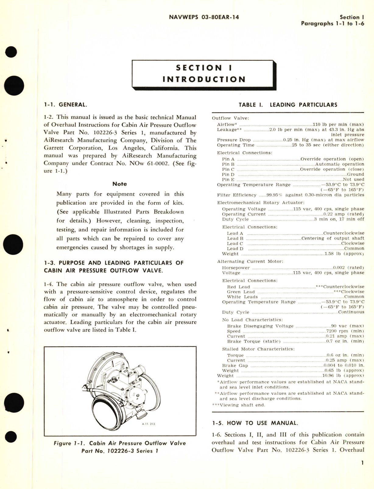 Sample page 5 from AirCorps Library document: Overhaul Instructions for Cabin Air Pressure Outflow Valve Part No. 102226-3 