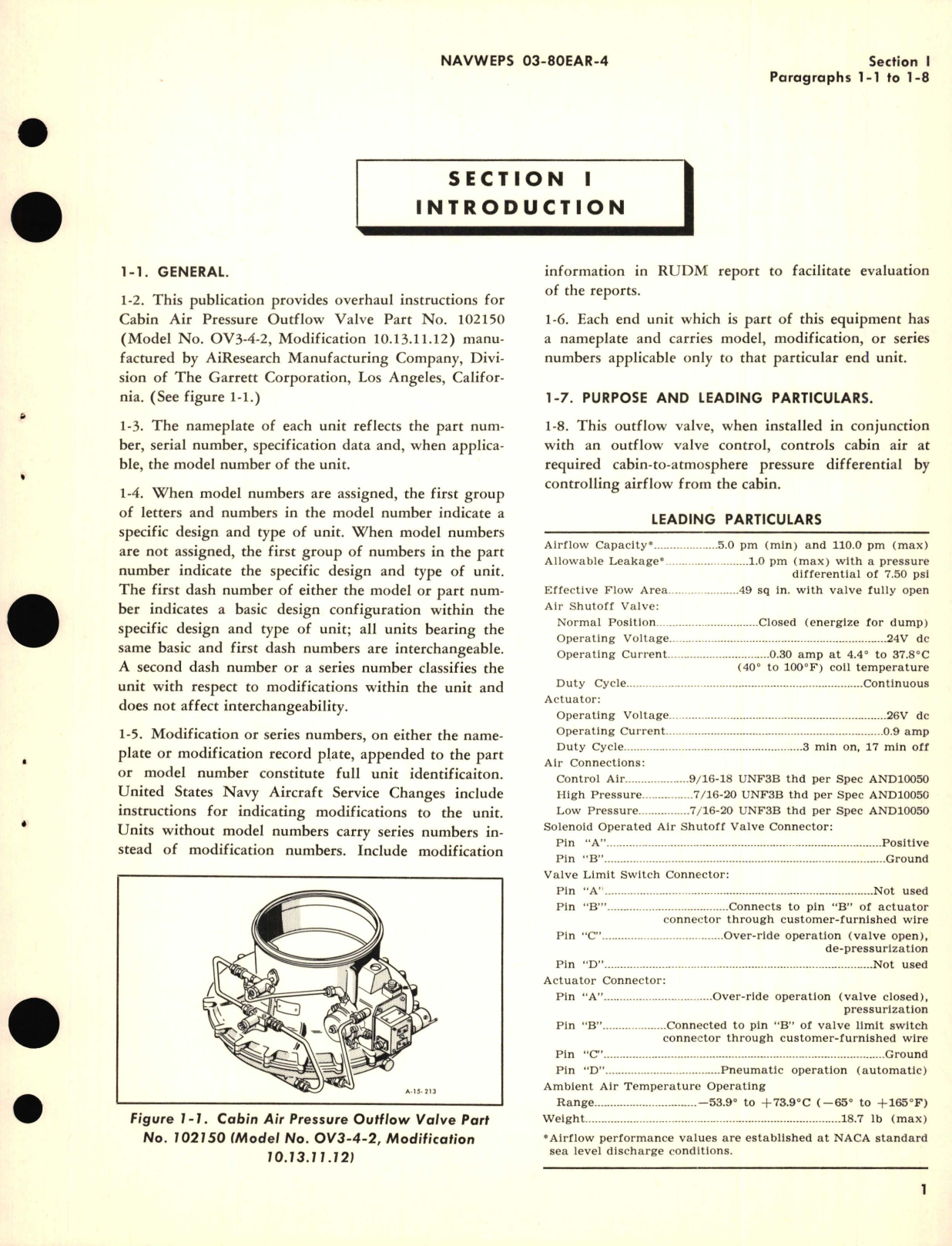 Sample page 5 from AirCorps Library document: Overhaul Instructions for Cabin Air Pressure Outflow Valves Part No. 102150 