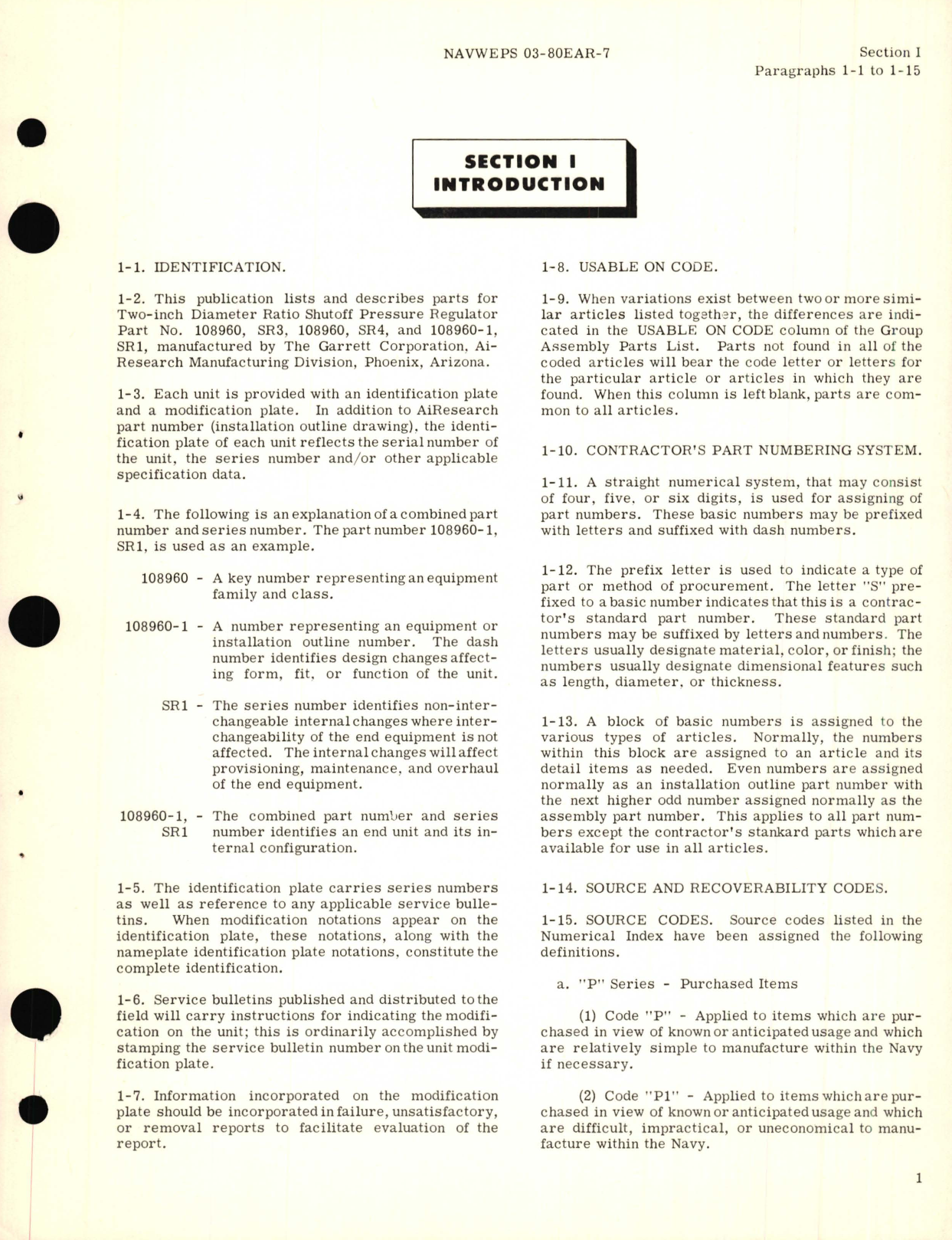 Sample page 5 from AirCorps Library document: Illustrated Parts Breakdown for Two-Inch Diameter Ratio Shutoff Pressure Regulator Part No. 108960, 108960-1, SR1, SR3, SR4 