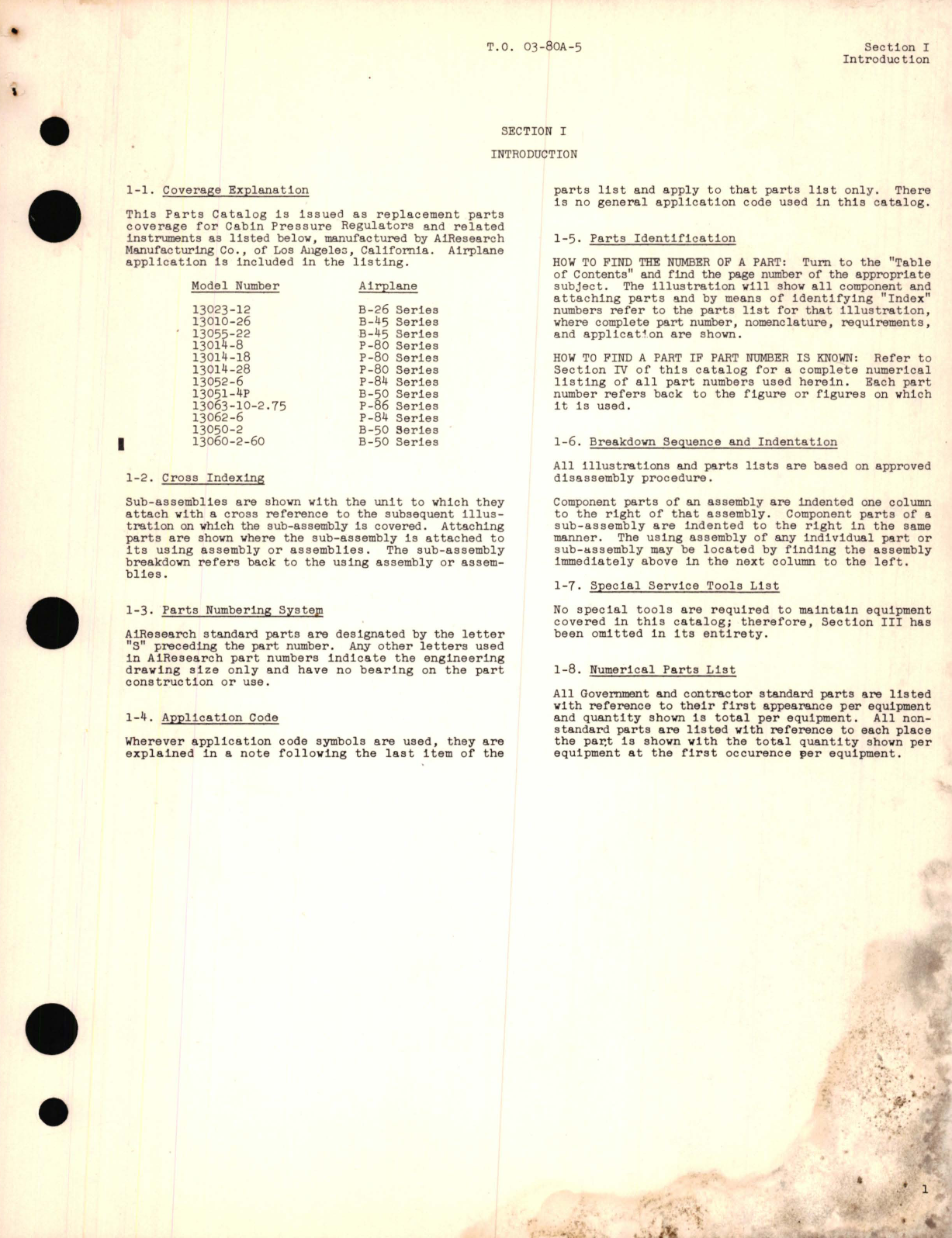 Sample page 5 from AirCorps Library document: Parts Catalog for Cabin Pressure Regulators 