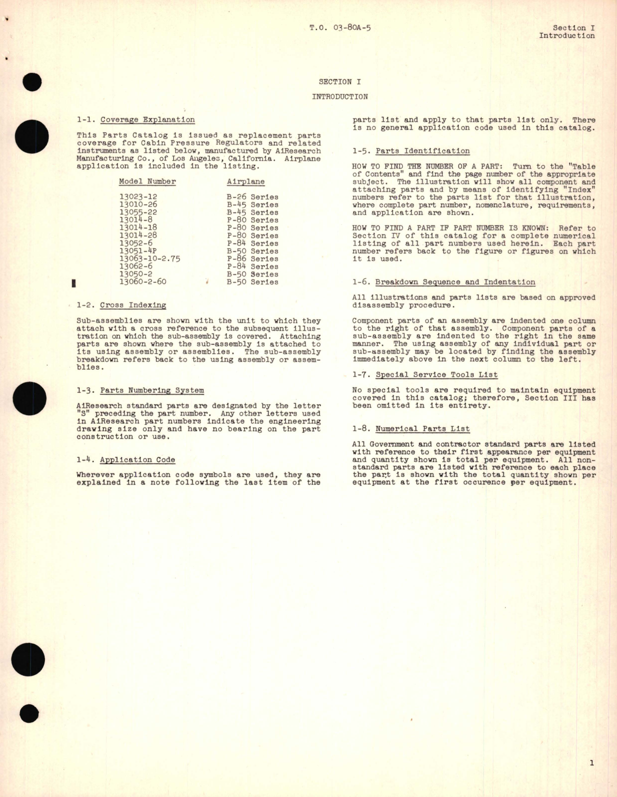 Sample page 5 from AirCorps Library document: Parts Catalog for Cabin Pressure Regulators 