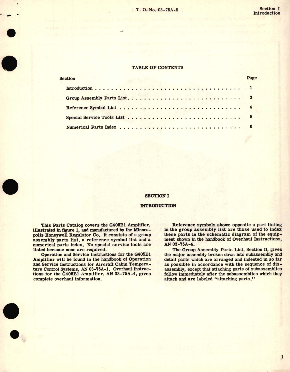 Sample page 3 from AirCorps Library document: Parts Catalog for Cabin Temperature Control Amplifier Type G405B1 