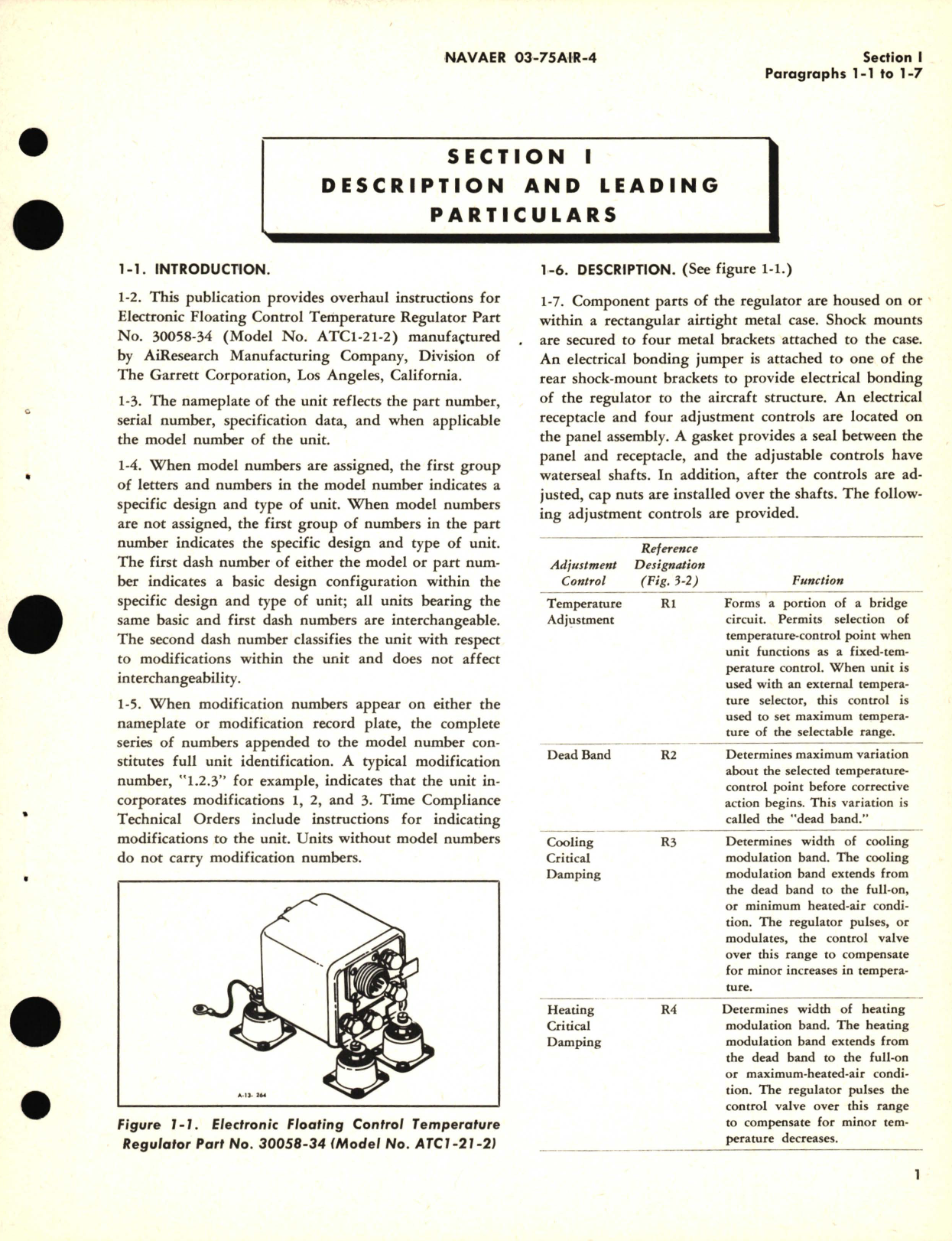 Sample page 5 from AirCorps Library document: Overhaul Instructions for Electronic Floating Control Temperature Regulator Part No. 30058-34, Model No. ACT1-21