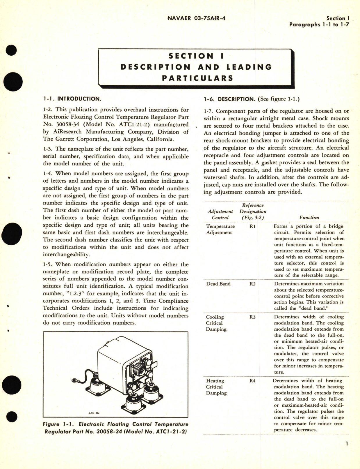 Sample page 5 from AirCorps Library document: Overhaul Instructions for Electronic Floating Control Temperature Regulator Part No. 30058-34 Model No. ACT1-21