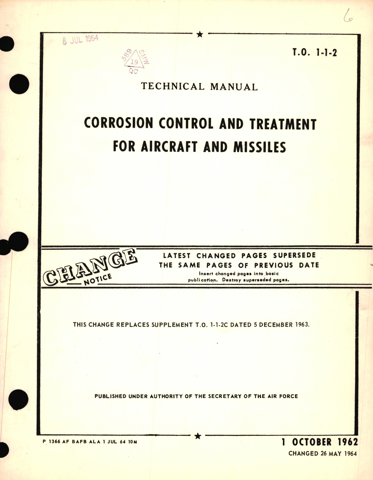 Sample page 1 from AirCorps Library document: Technical Manual for Corrosion Control and Treatment for Aircraft and Missiles