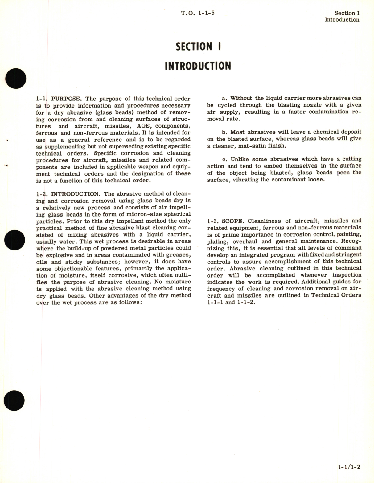 Sample page 5 from AirCorps Library document: Technical Manual for Abrasive Blasting Method of Cleaning and Corrosion Removal