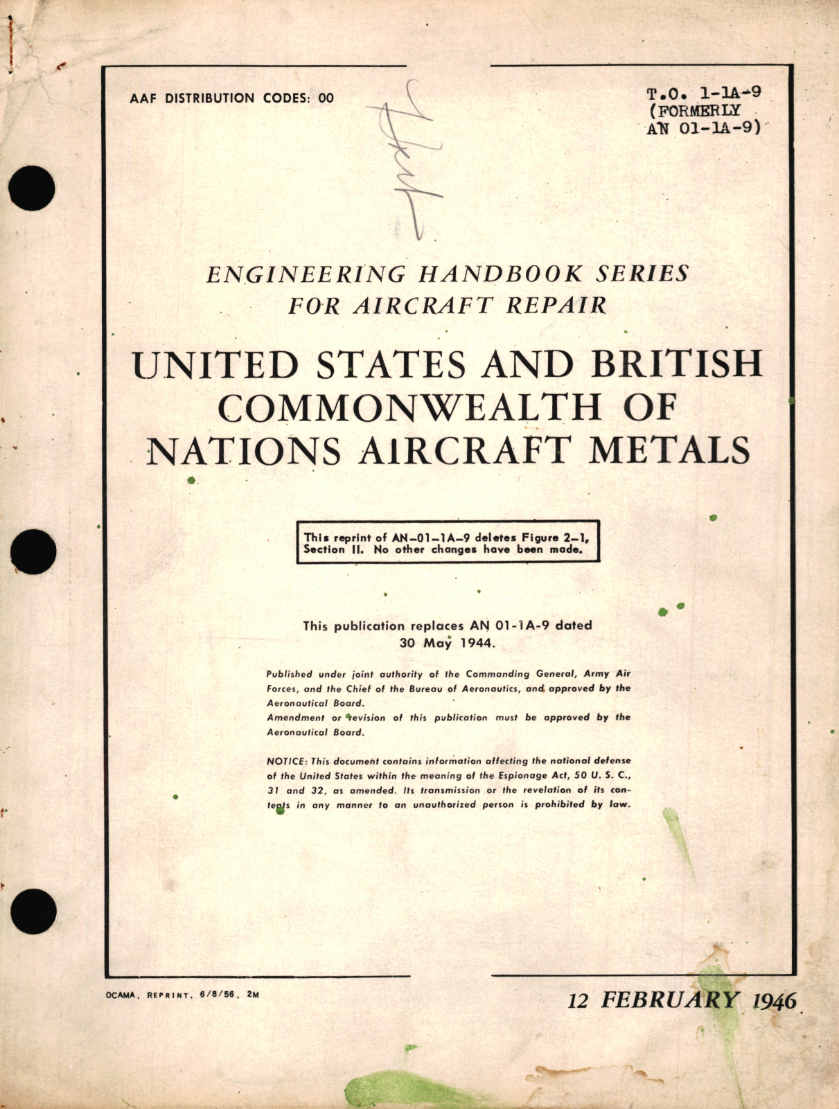 Sample page 1 from AirCorps Library document: Engineering Handbook Series for U.S. & British Commonwealth of Nations Aircraft Metals