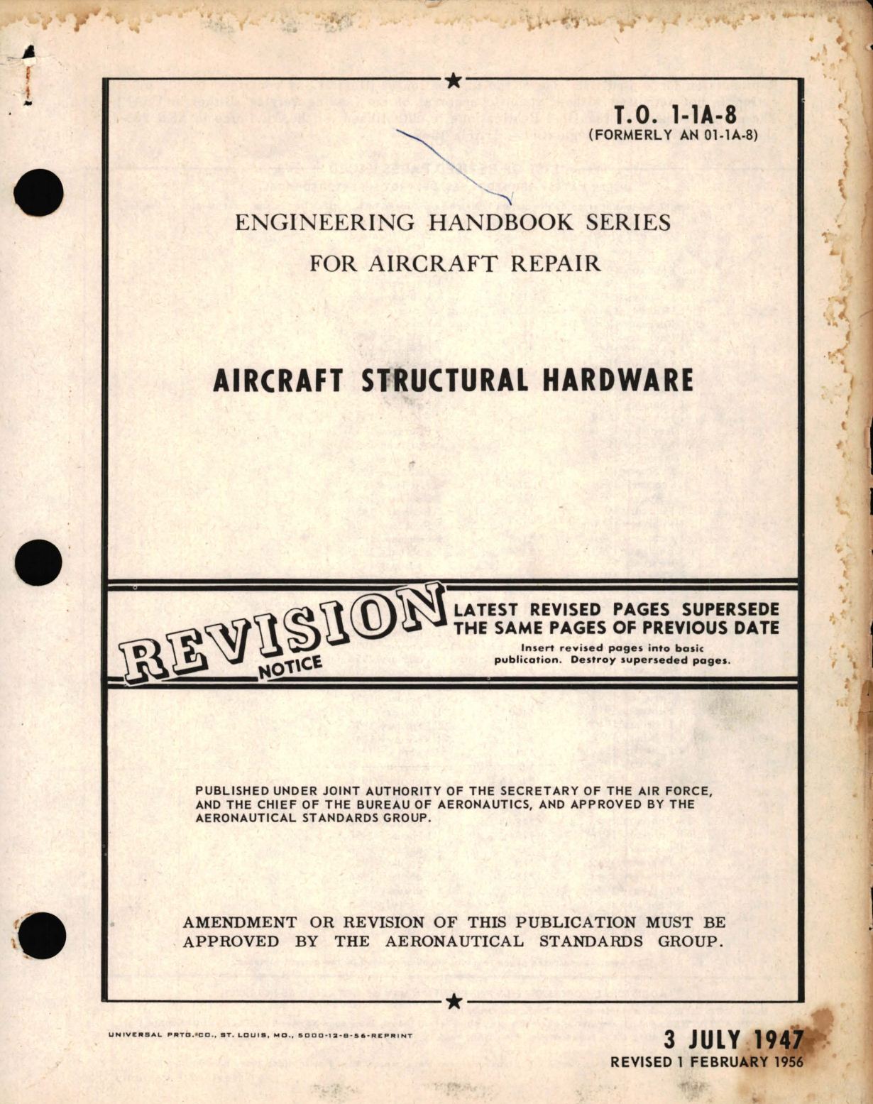 Sample page 1 from AirCorps Library document: Engineering Handbook Series for Aircraft Repair for Aircraft Structural Hardware