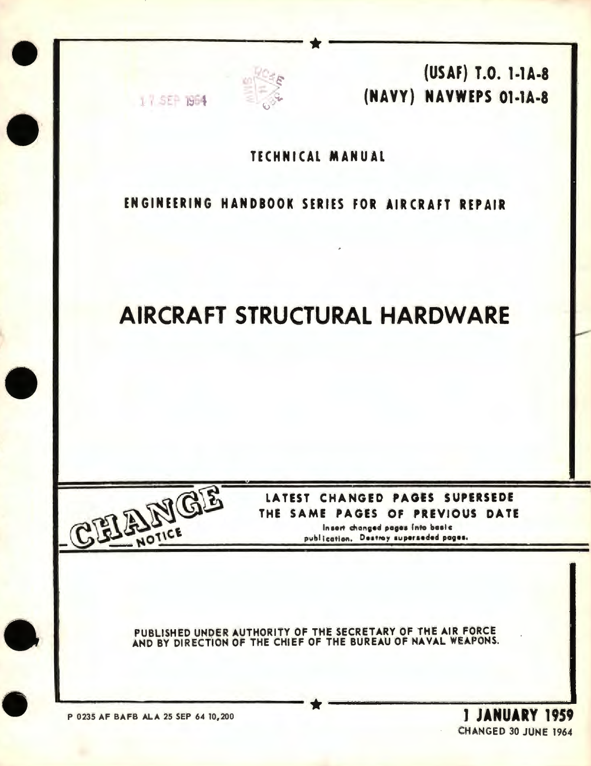 Sample page 1 from AirCorps Library document: Engineering Handbok Series for Aircraft Repair for Aircraft Structural Hardware