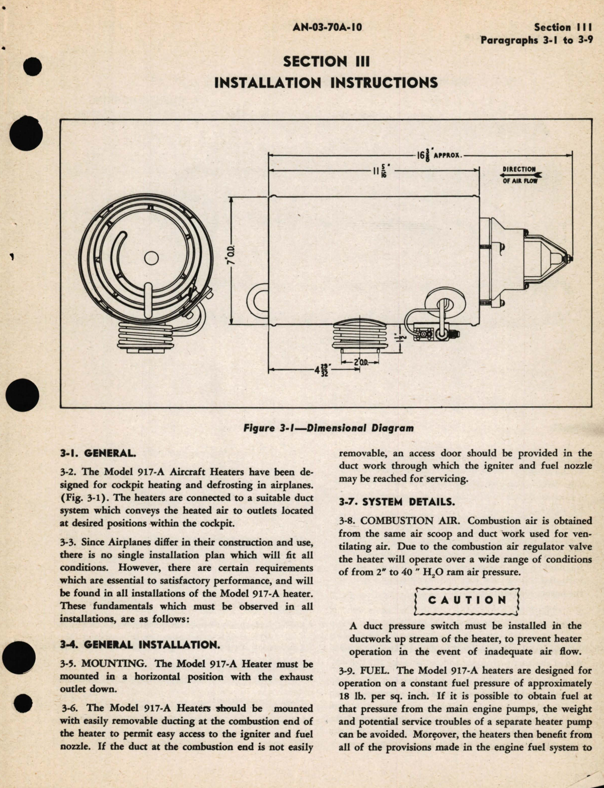 Sample page 7 from AirCorps Library document: Operation, Service, and Overhaul Instructions with Parts Catalog for Aircraft Heater Model 917-A