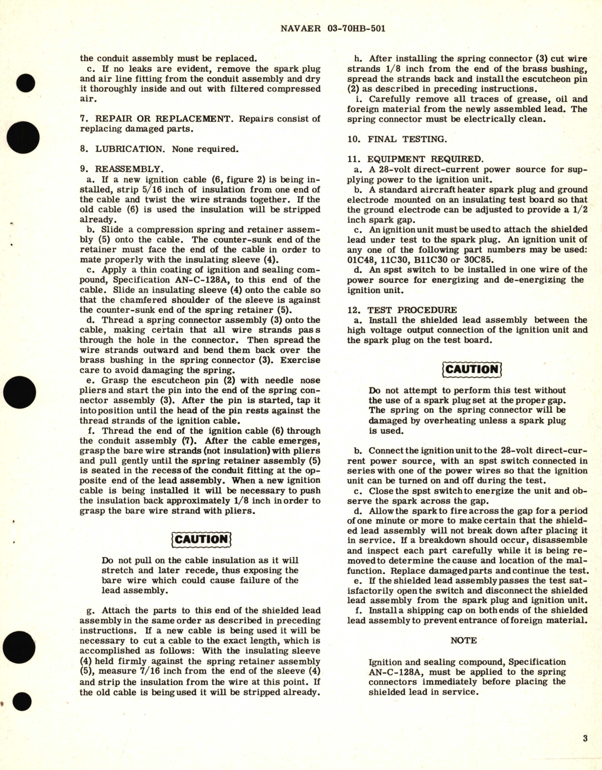 Sample page 3 from AirCorps Library document: Overhaul Instructions with Parts Breakdown for Shielded Lead Assembly 29C09 Series 