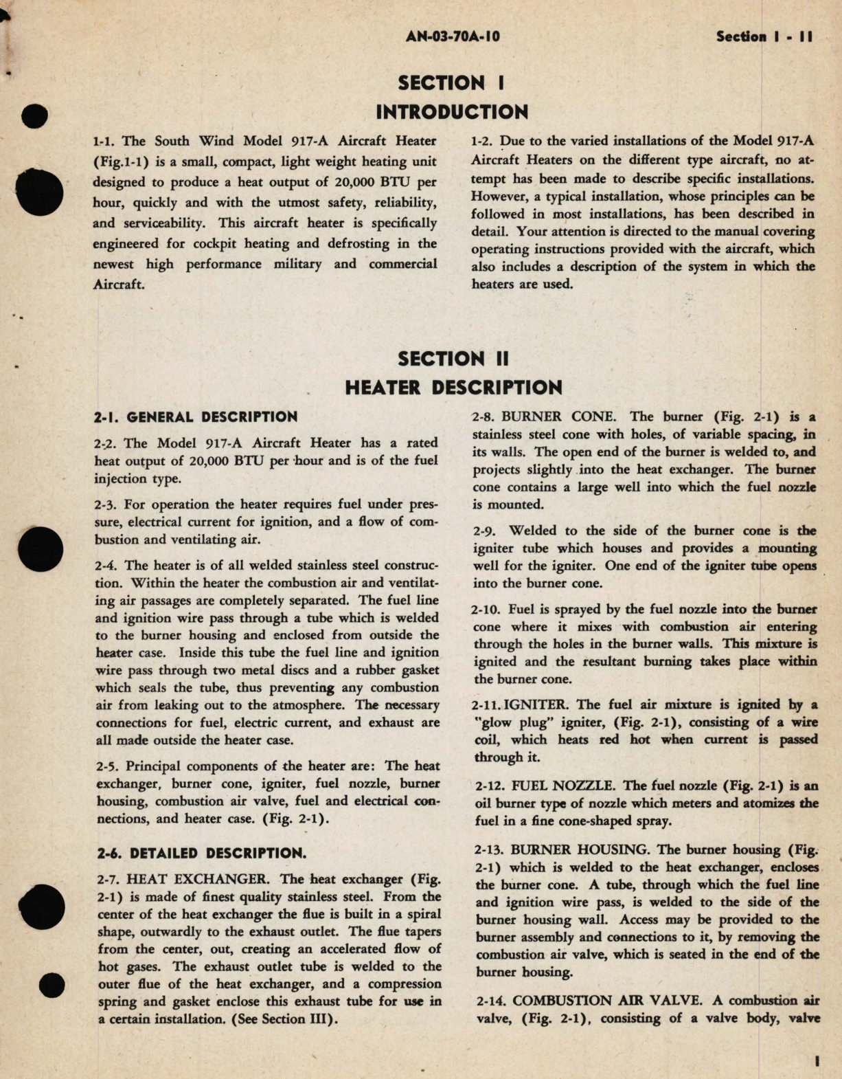 Sample page 5 from AirCorps Library document: Operation, Service, and Overhaul Instructions with Parts Catalog for Aircraft Heater Model 917-A 