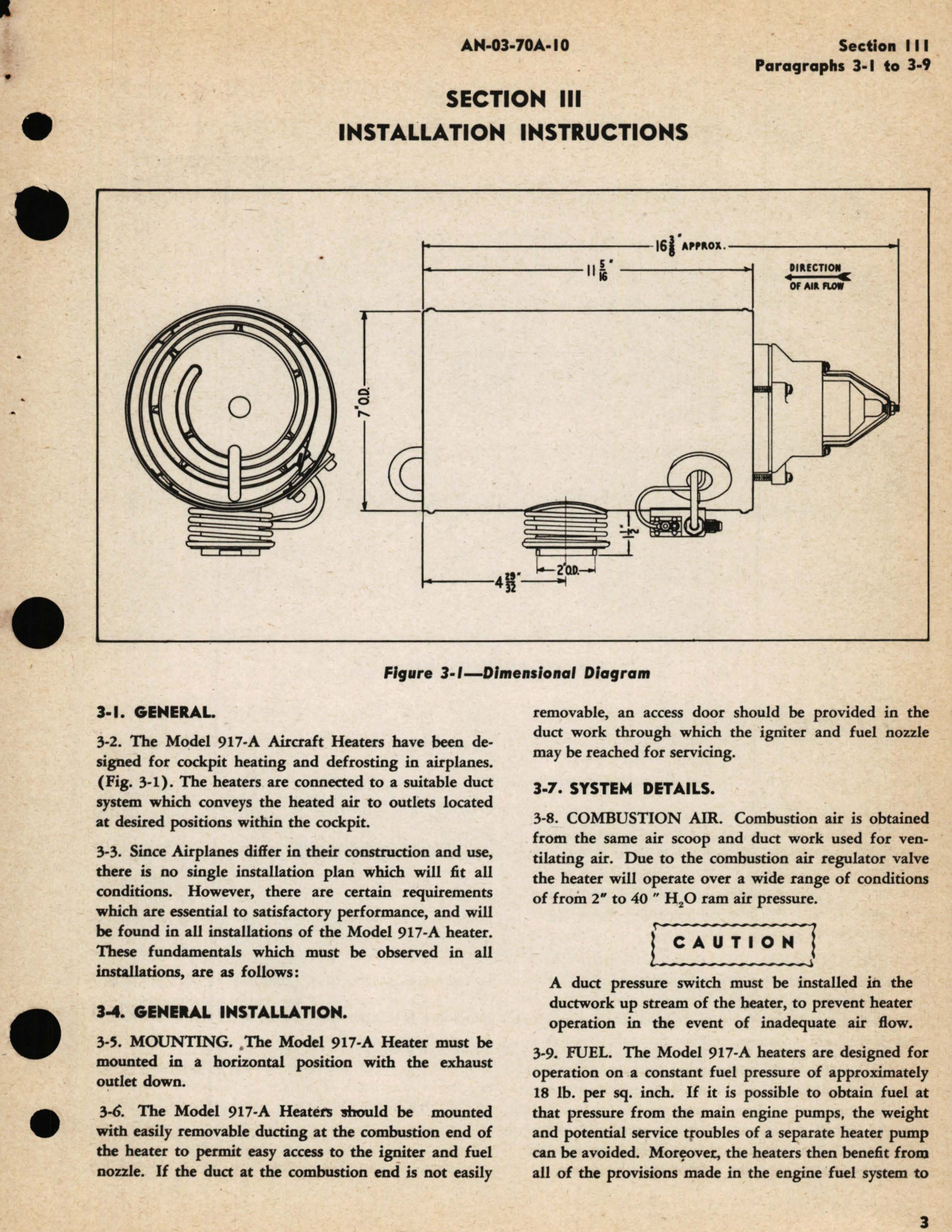 Sample page 7 from AirCorps Library document: Operation, Service, and Overhaul Instructions with Parts Catalog for Aircraft Heater Model 917-A 