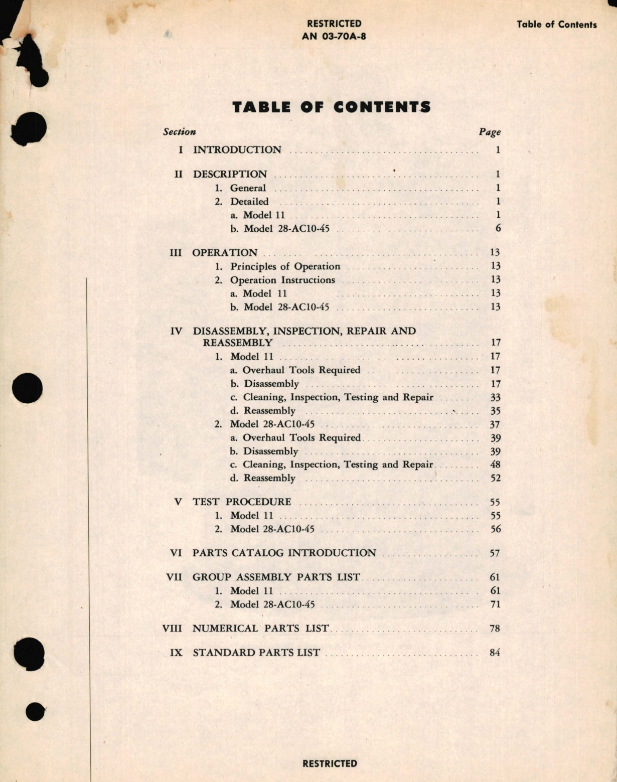 Sample page 3 from AirCorps Library document: Overhaul Instructions with Parts Catalog for Automatic Strato-Heaters Models 11 and 28-AC10-45