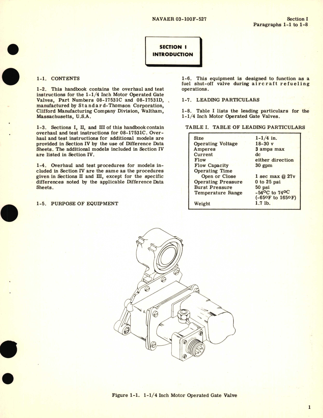 Sample page 5 from AirCorps Library document: Overhaul Instructions for 1-1/4 Inch Motor Operated Gate Valves Part No. 08-17531C, 08-17531D