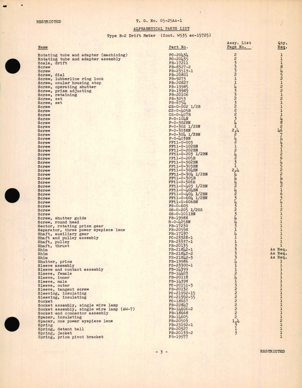 Sample page 7 from AirCorps Library document: Parts Catalog for the Type B-2 Driftmeter