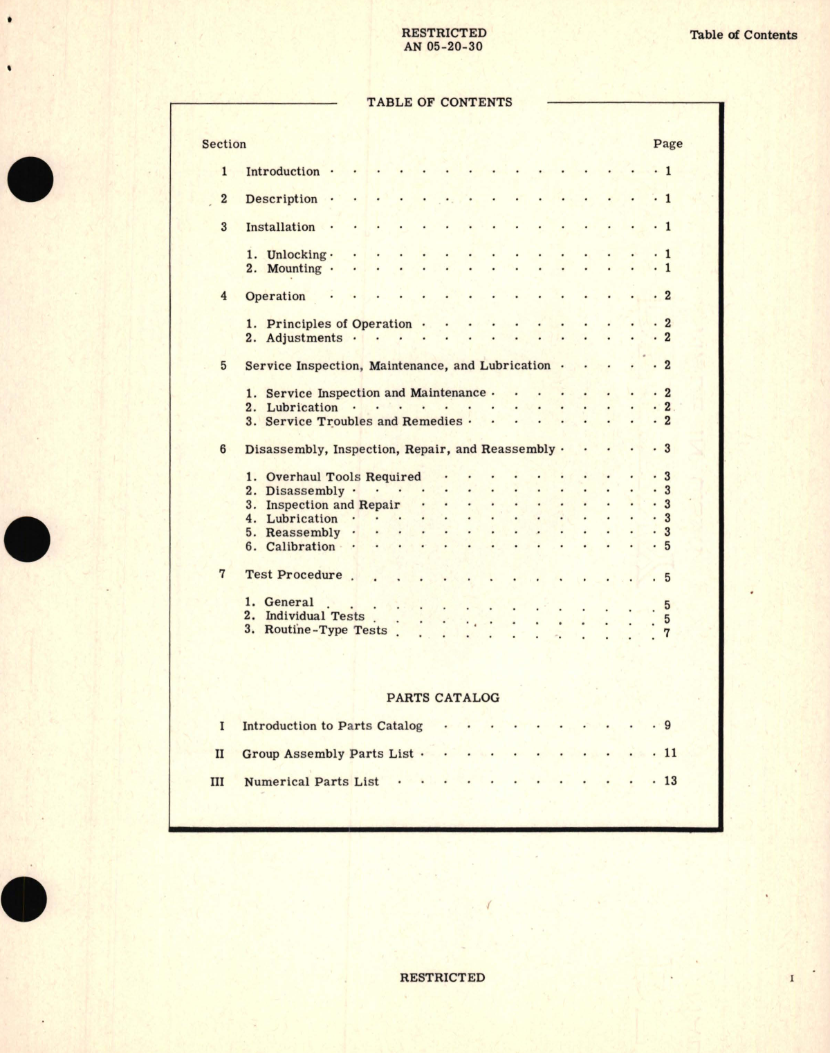 Sample page 5 from AirCorps Library document: Instructions with Parts Catalog for Type B-2 Inclinometer