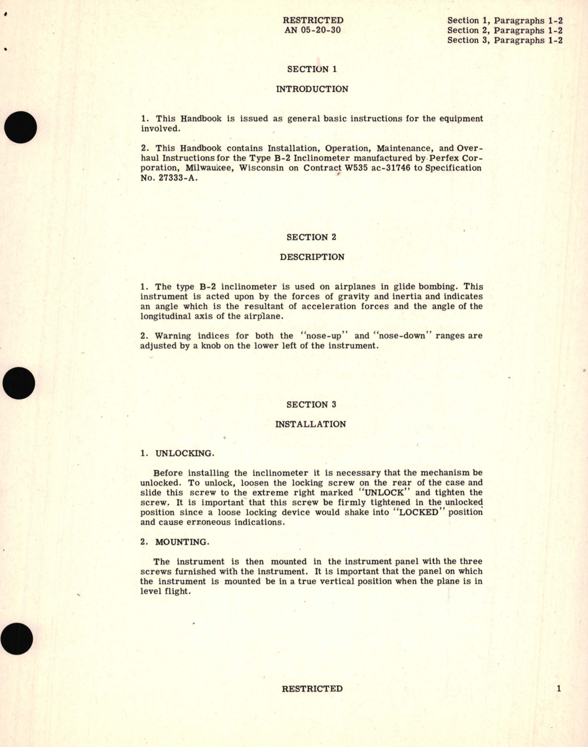 Sample page 7 from AirCorps Library document: Instructions with Parts Catalog for Type B-2 Inclinometer