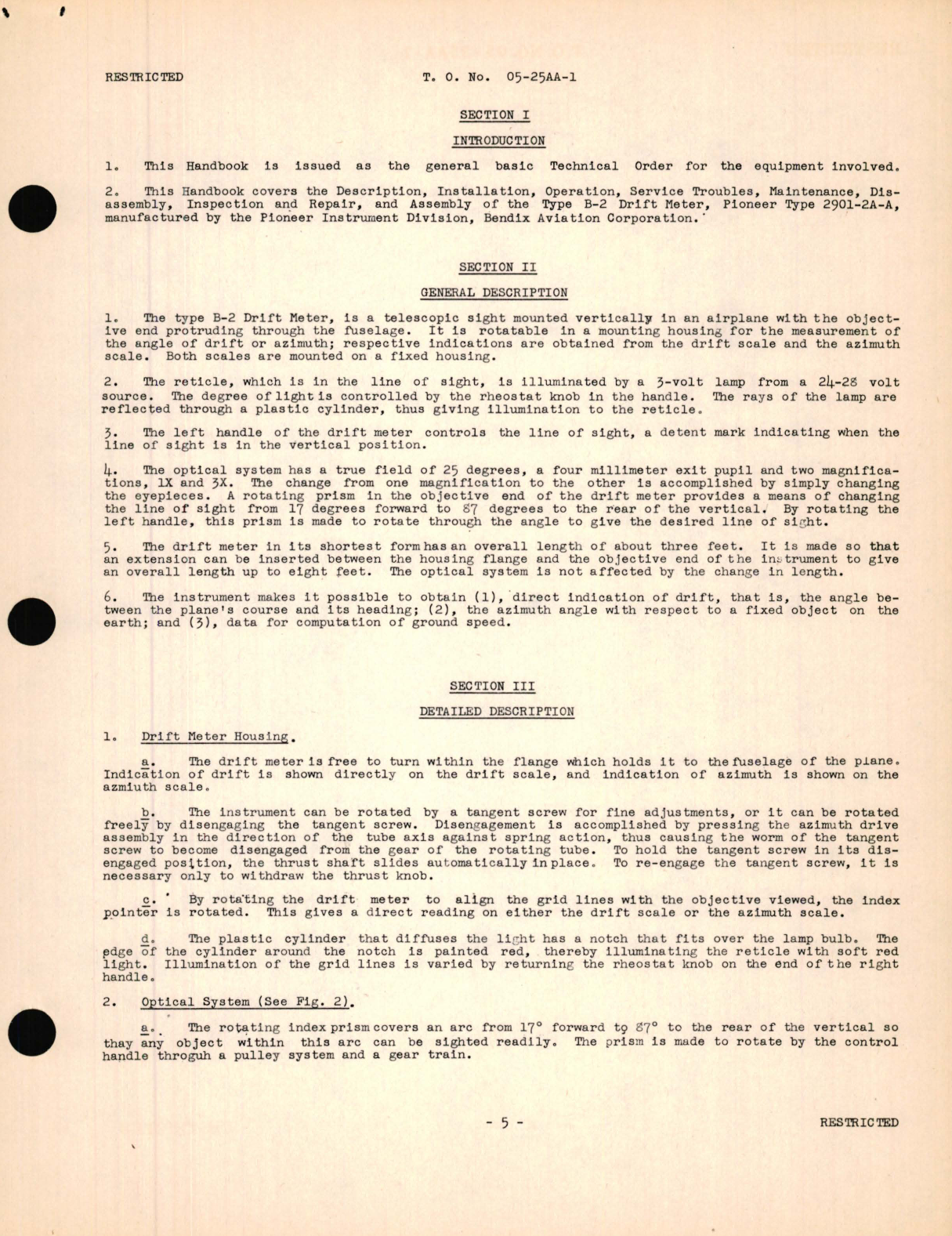 Sample page 7 from AirCorps Library document: Instructions for The Type B-2 Driftmeter