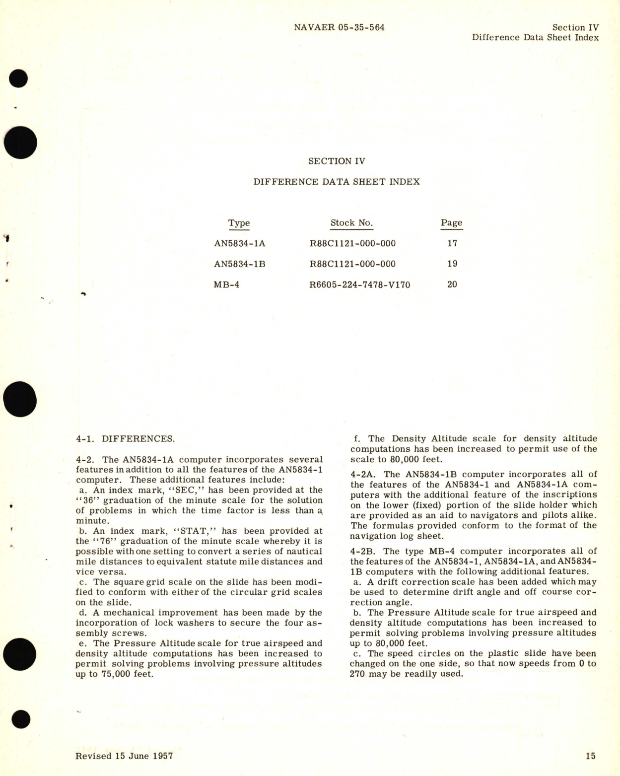 Sample page 3 from AirCorps Library document: Operation Instructions for E-10 Dead Reckoning Computer Type AN5834- 1, AN5834-1A, AN5834-1B and Type MB-4