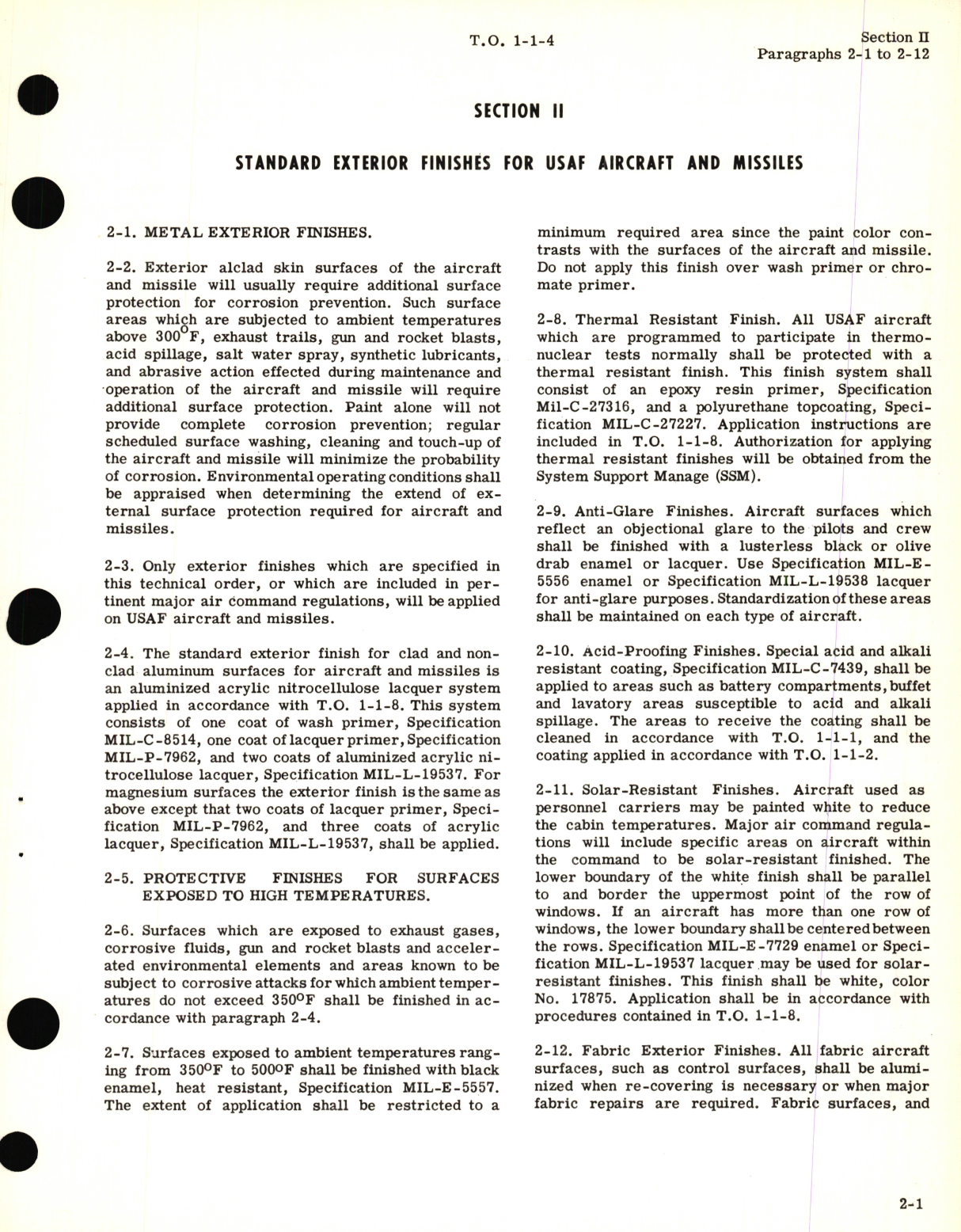 Sample page 9 from AirCorps Library document: Technical Manual for Exterior Finishes, Insignia and Markings Applicable to Aircraft and Missiles