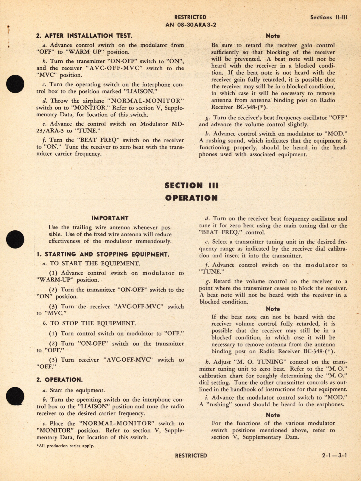 Sample page 7 from AirCorps Library document: Operation Instructions for Modulator Assembly AN/ARA-3