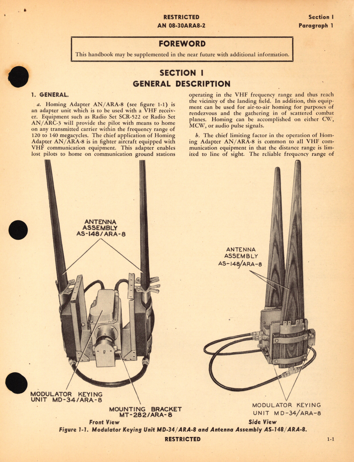 Sample page 5 from AirCorps Library document: Operation Instructions for Homing Adapter AN/ARA-8