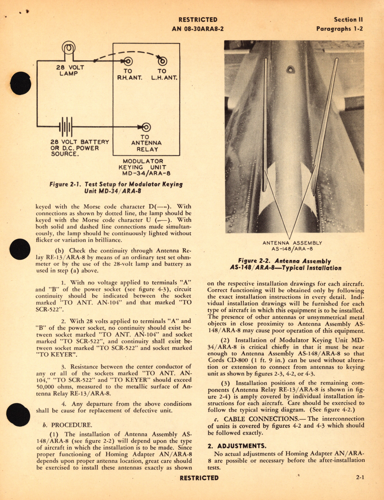 Sample page 7 from AirCorps Library document: Operation Instructions for Homing Adapter AN/ARA-8