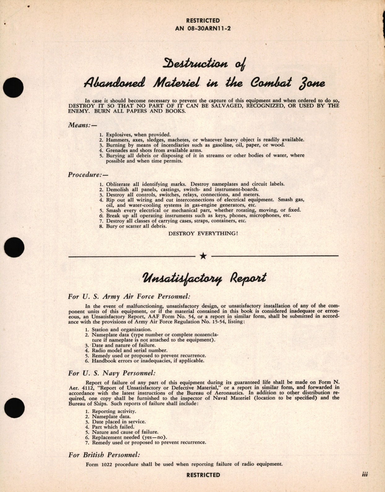 Sample page 5 from AirCorps Library document: Operating Instructions for Radio Compass AN/ARN-11