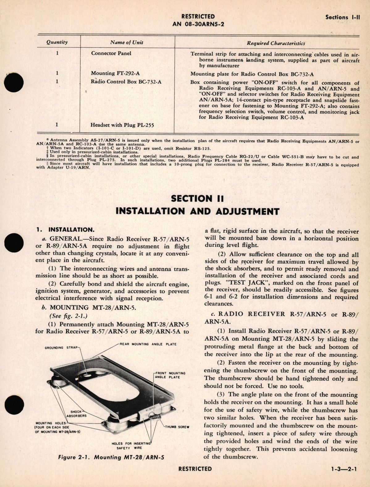 Sample page 7 from AirCorps Library document: Operation Instructions for Radio Receiving Equipments AN/ARN-5 and AN/ARN-5A