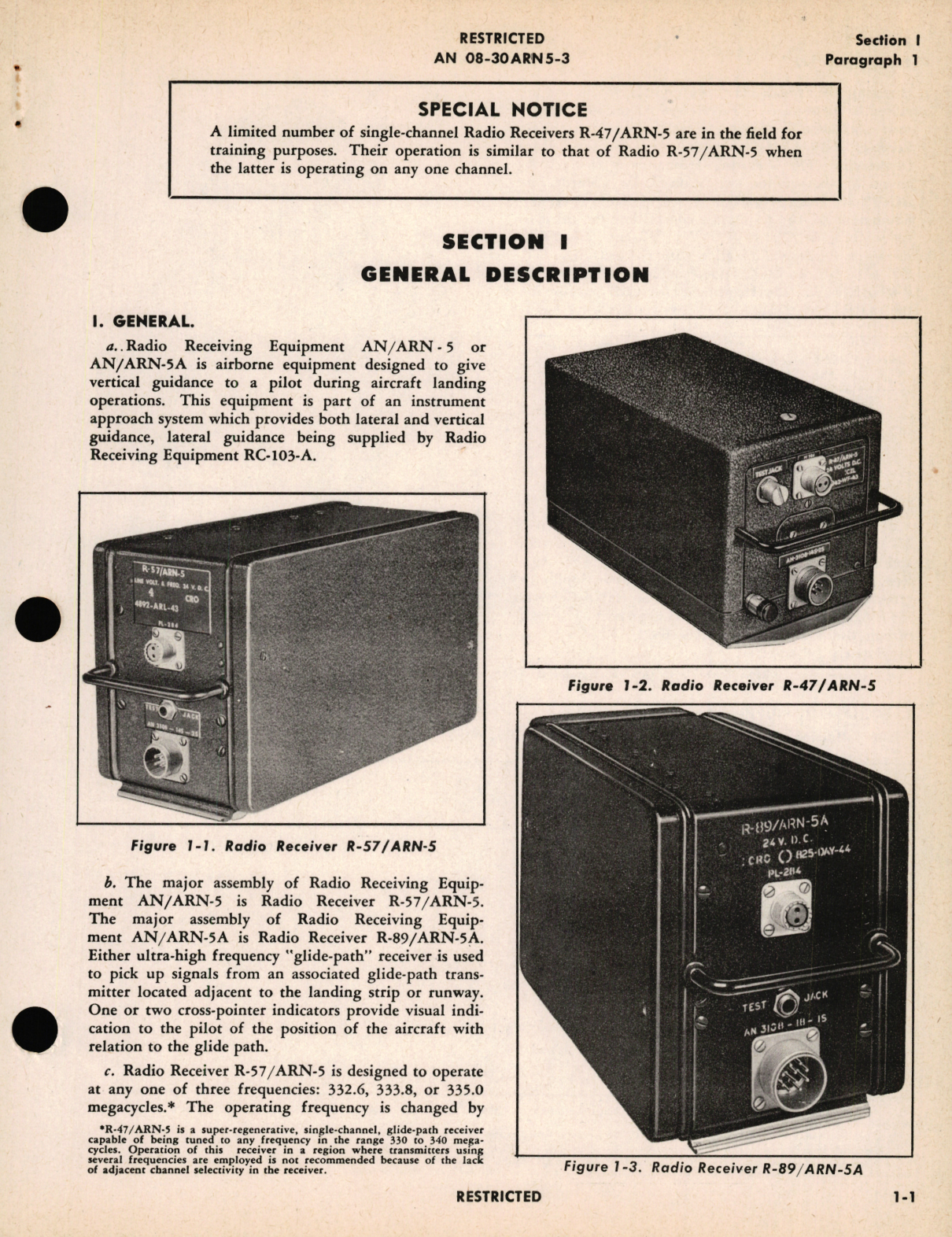 Sample page 7 from AirCorps Library document: Maintenance Instructions for Radio Receiving Equipments AN/ARN-5 and AN/ARN-5A