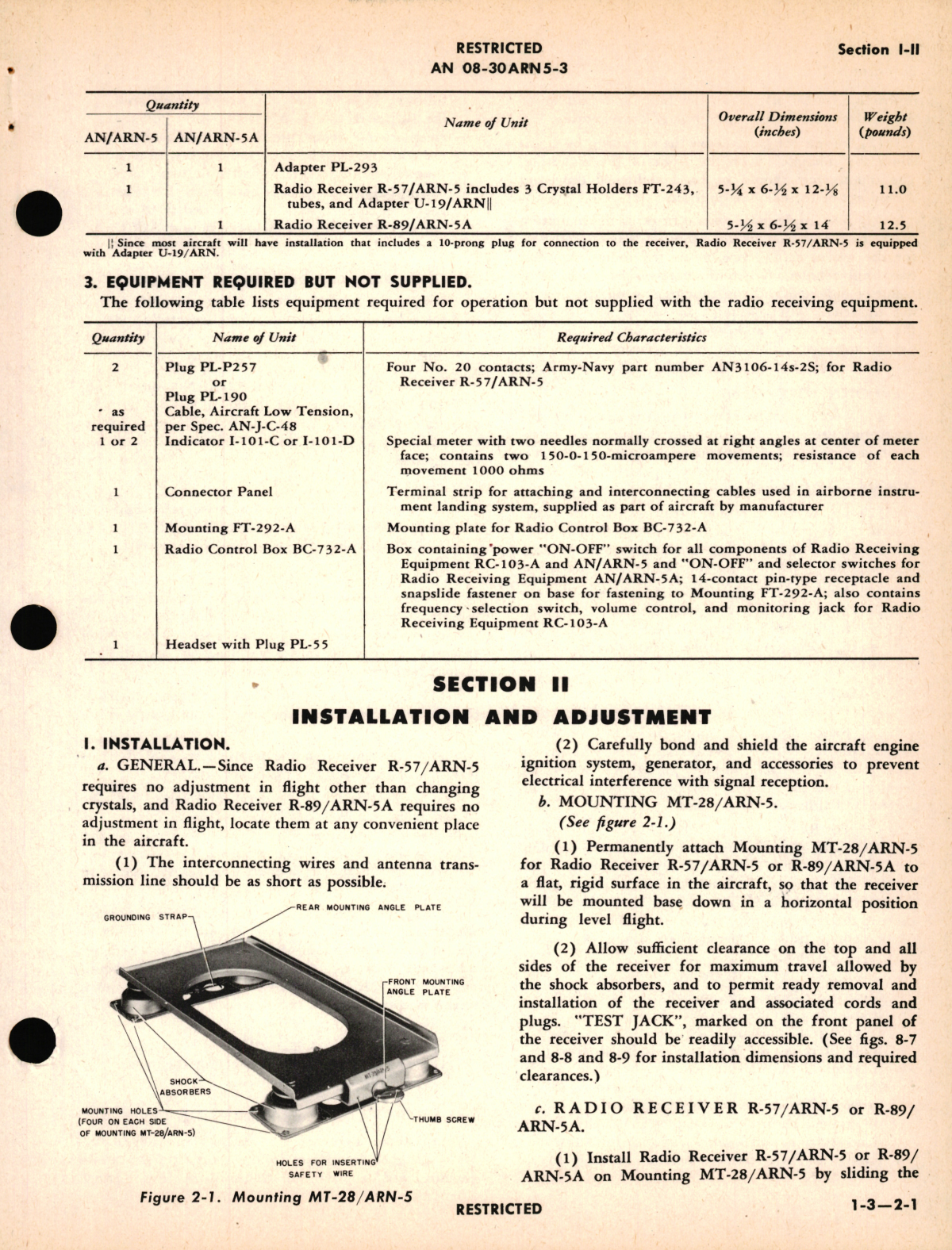 Sample page 9 from AirCorps Library document: Maintenance Instructions for Radio Receiving Equipments AN/ARN-5 and AN/ARN-5A