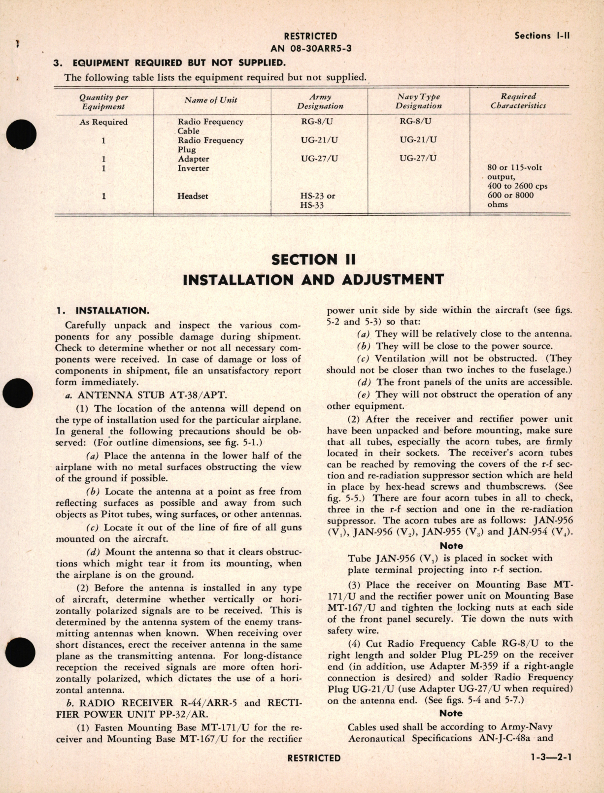 Sample page 7 from AirCorps Library document: Operating Instructions for Radio Receiving Set AN/ARR-5