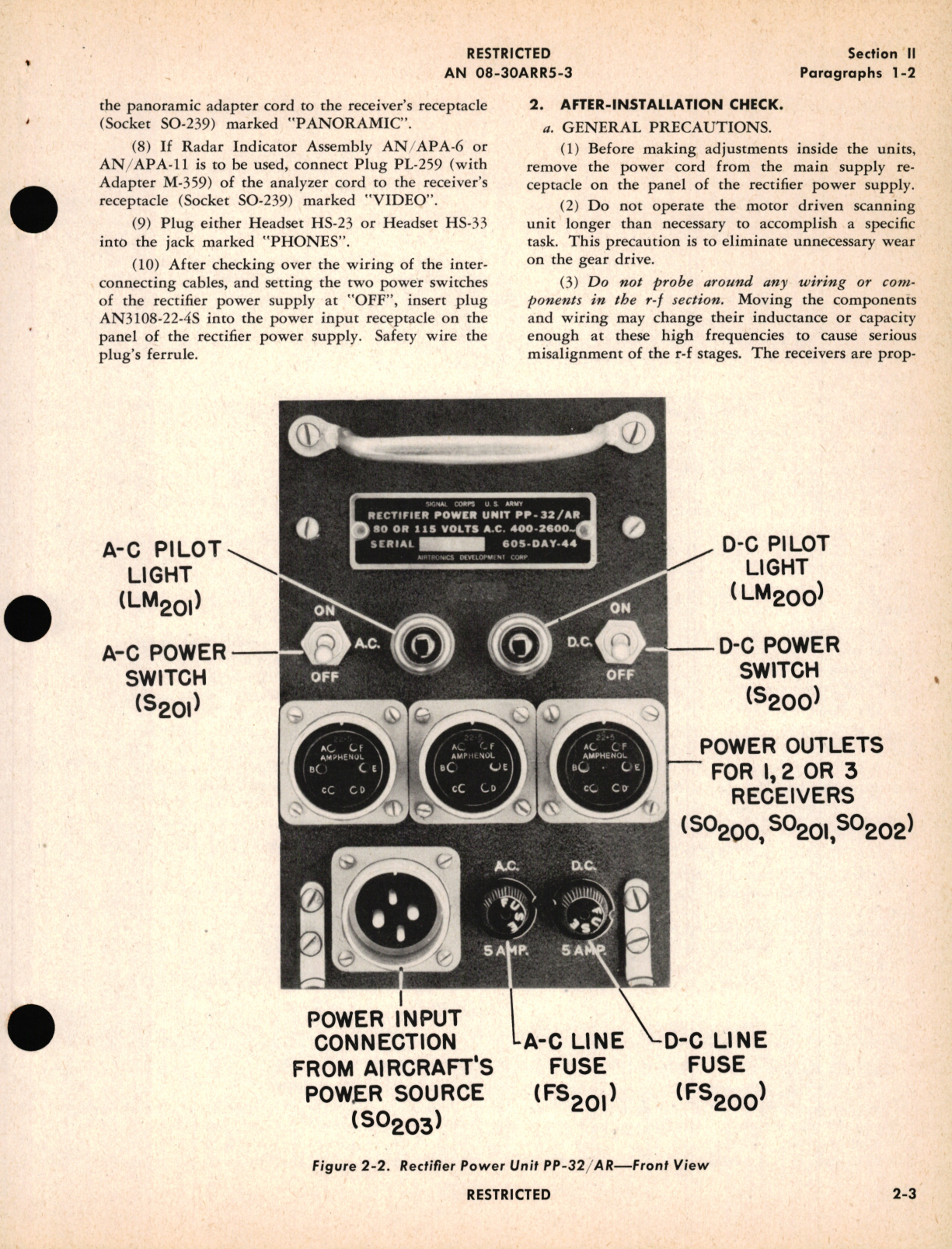 Sample page 9 from AirCorps Library document: Operating Instructions for Radio Receiving Set AN/ARR-5