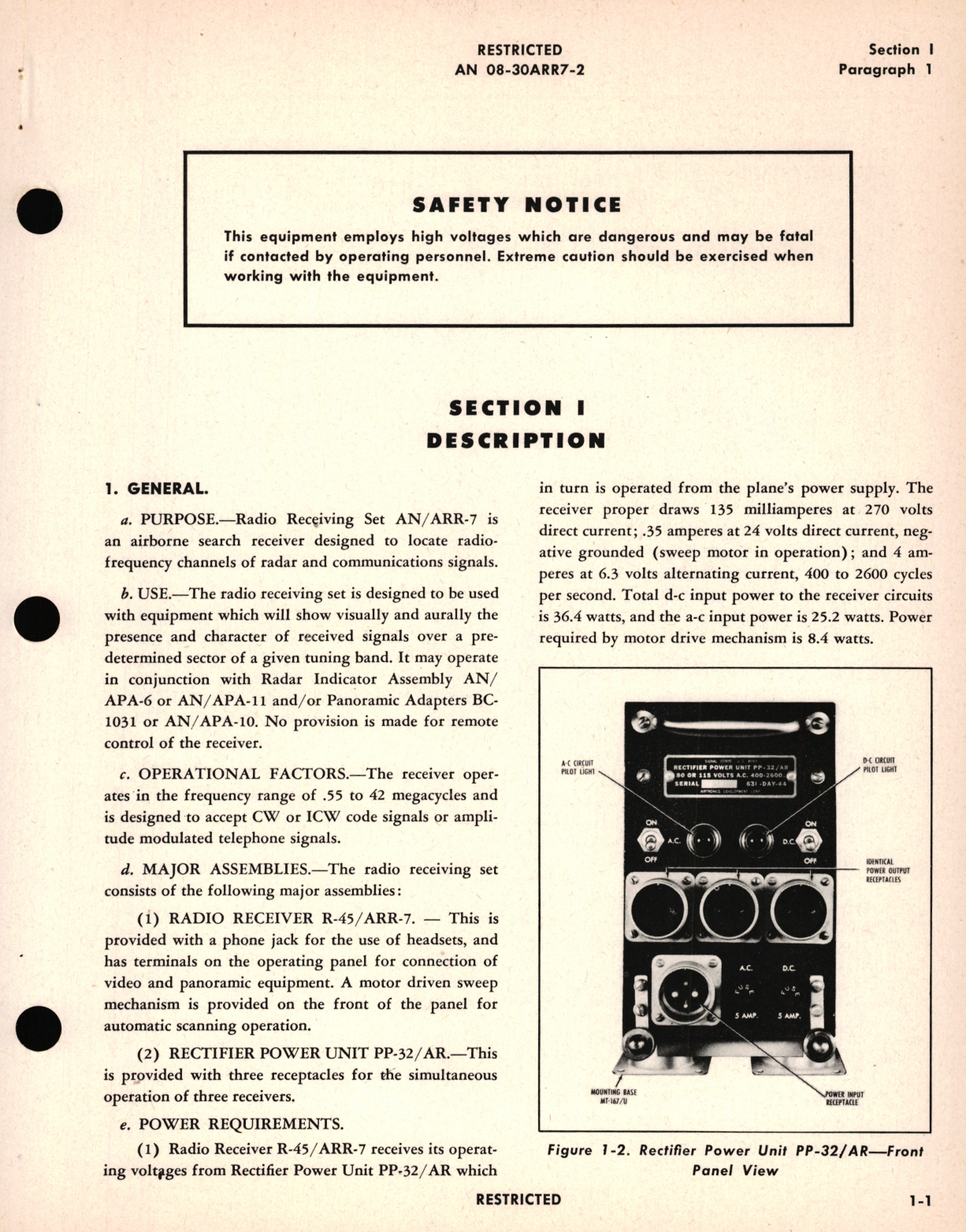 Sample page 7 from AirCorps Library document: Operating Instructions for Radio Receiving Set AN/ARR-7