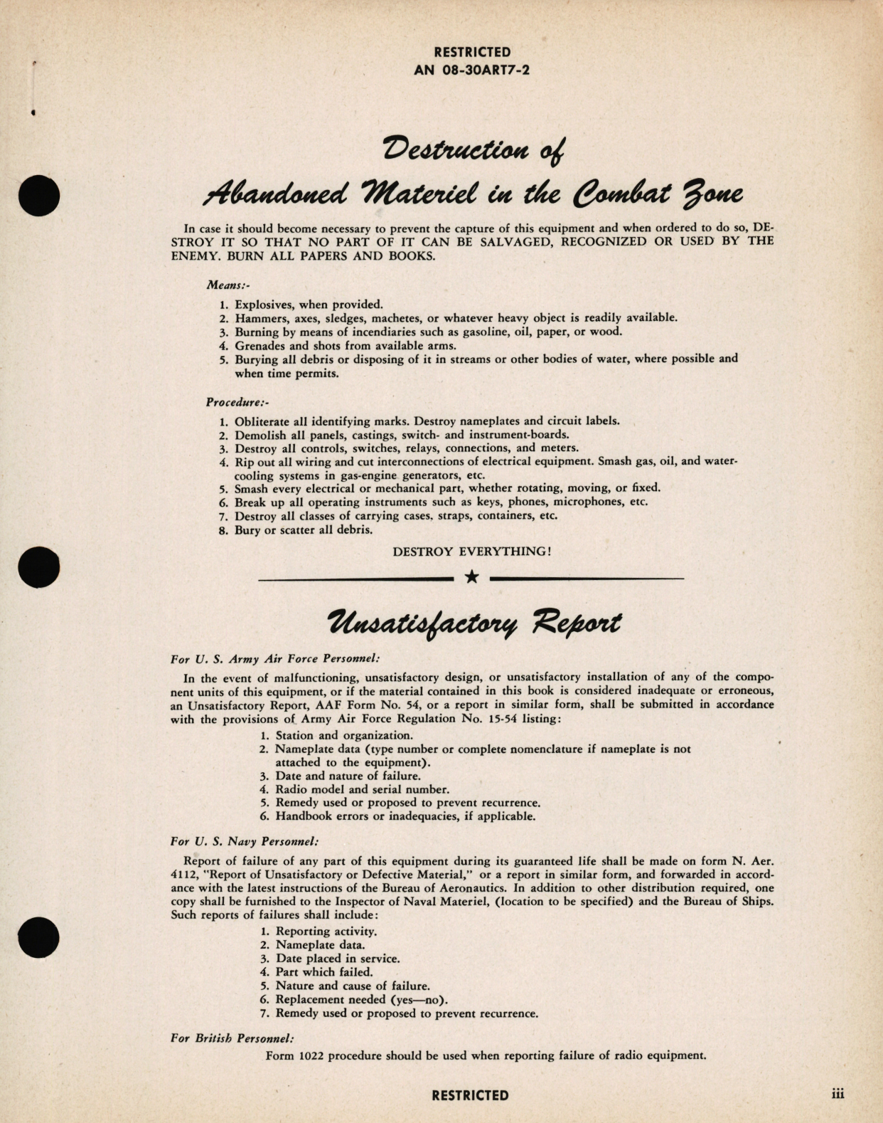 Sample page 5 from AirCorps Library document: Operating Instructions for Radio Transmitting Set AN/ART-7