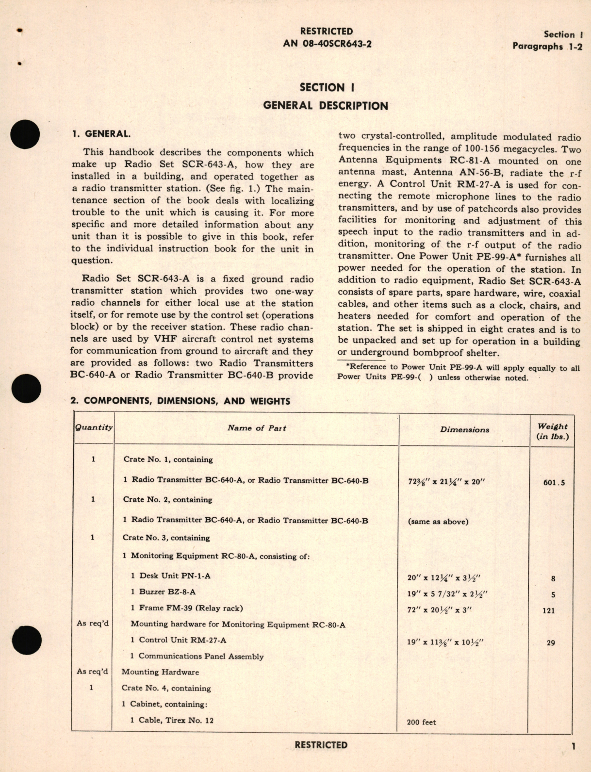 Sample page 7 from AirCorps Library document: Maintenance Instructions for Radio Set SCR-643-A