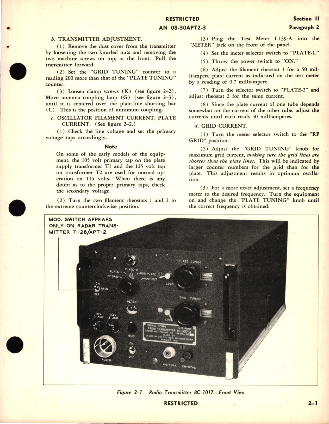 Sample page 9 from AirCorps Library document: Maintenance Instructions for Radar Set AN/APT-2 or Radio Transmitting Equipment RC-156-A