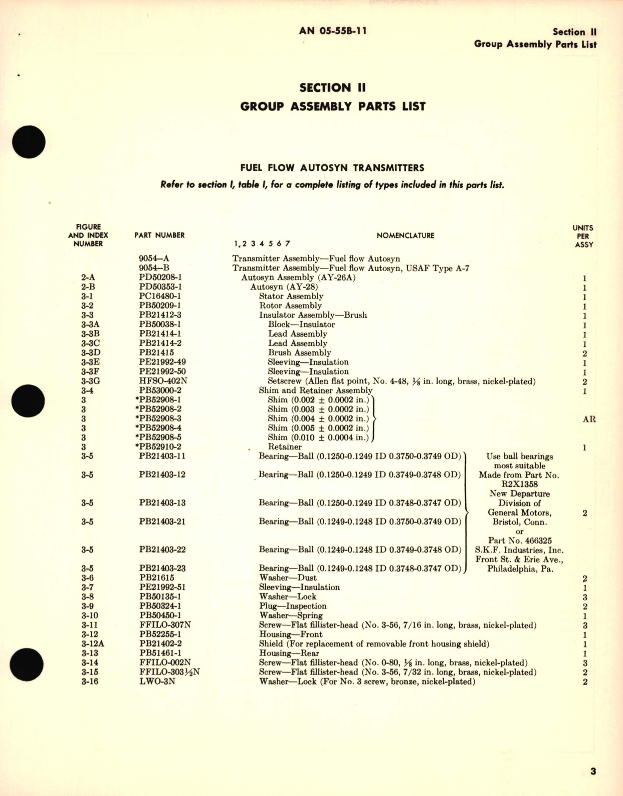 Sample page 7 from AirCorps Library document: Parts Catalog for Transmitters Autosyn Fuel Flow Indicating Systems 