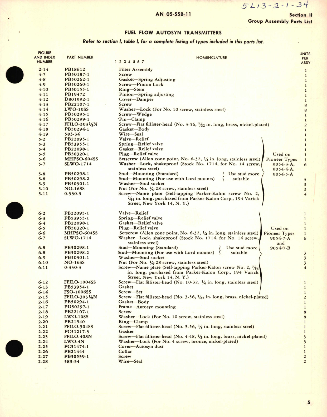 Sample page 9 from AirCorps Library document: Parts Catalog for Transmitters Autosyn Fuel Flow Indicating Systems 