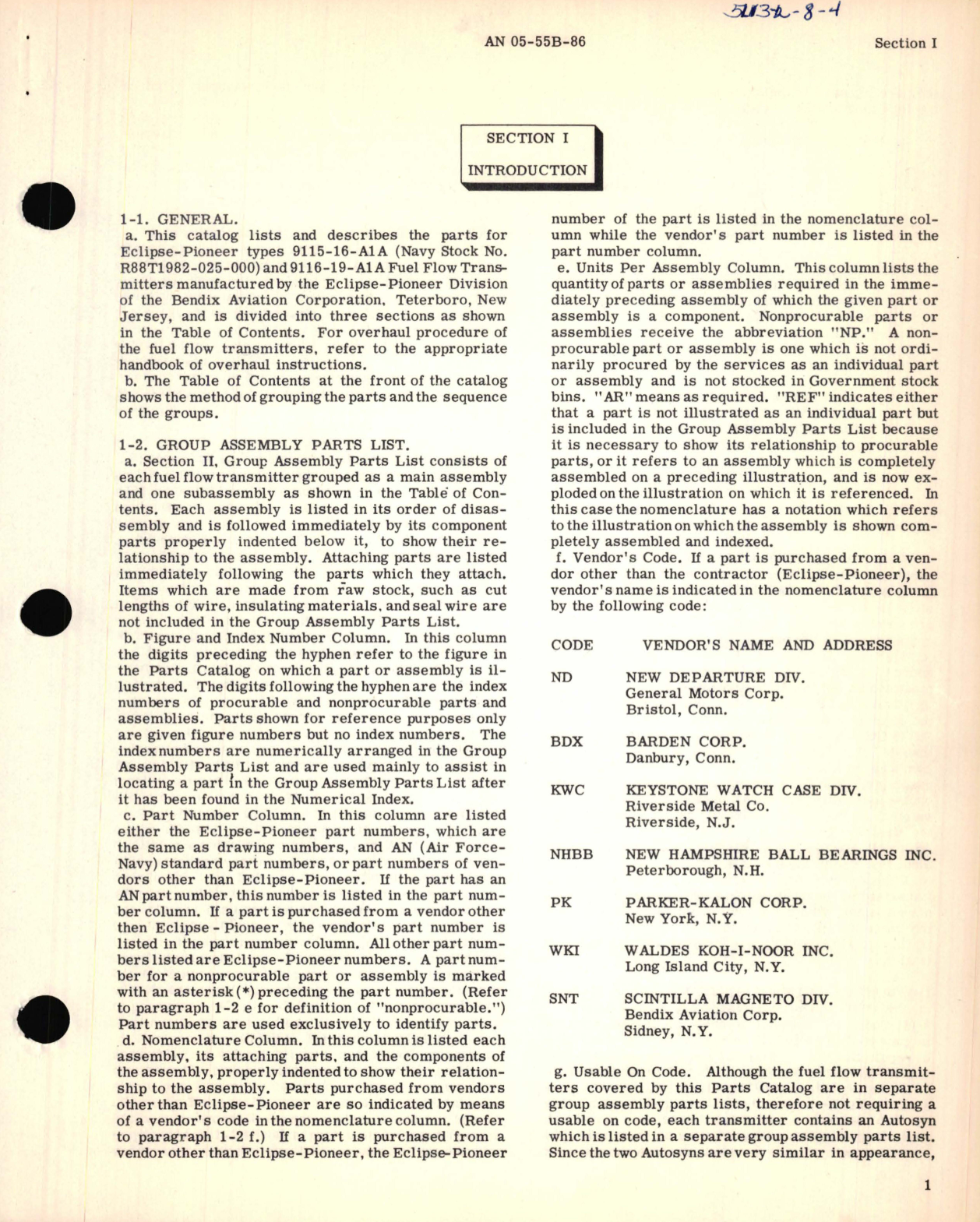 Sample page 5 from AirCorps Library document: Illustrated Parts Breakdown for Fuel Flow Transmitters Part No. 9115-16, 9116-19 