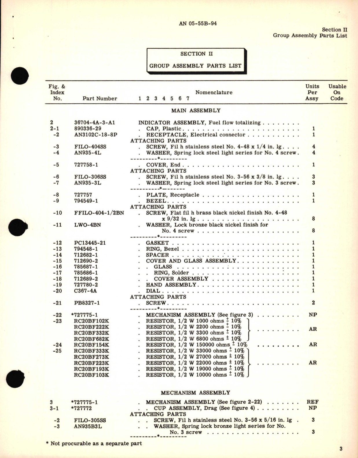 Sample page 7 from AirCorps Library document: Parts Catalog for Fuel Flow Totalizing Indicator 36704-4A 