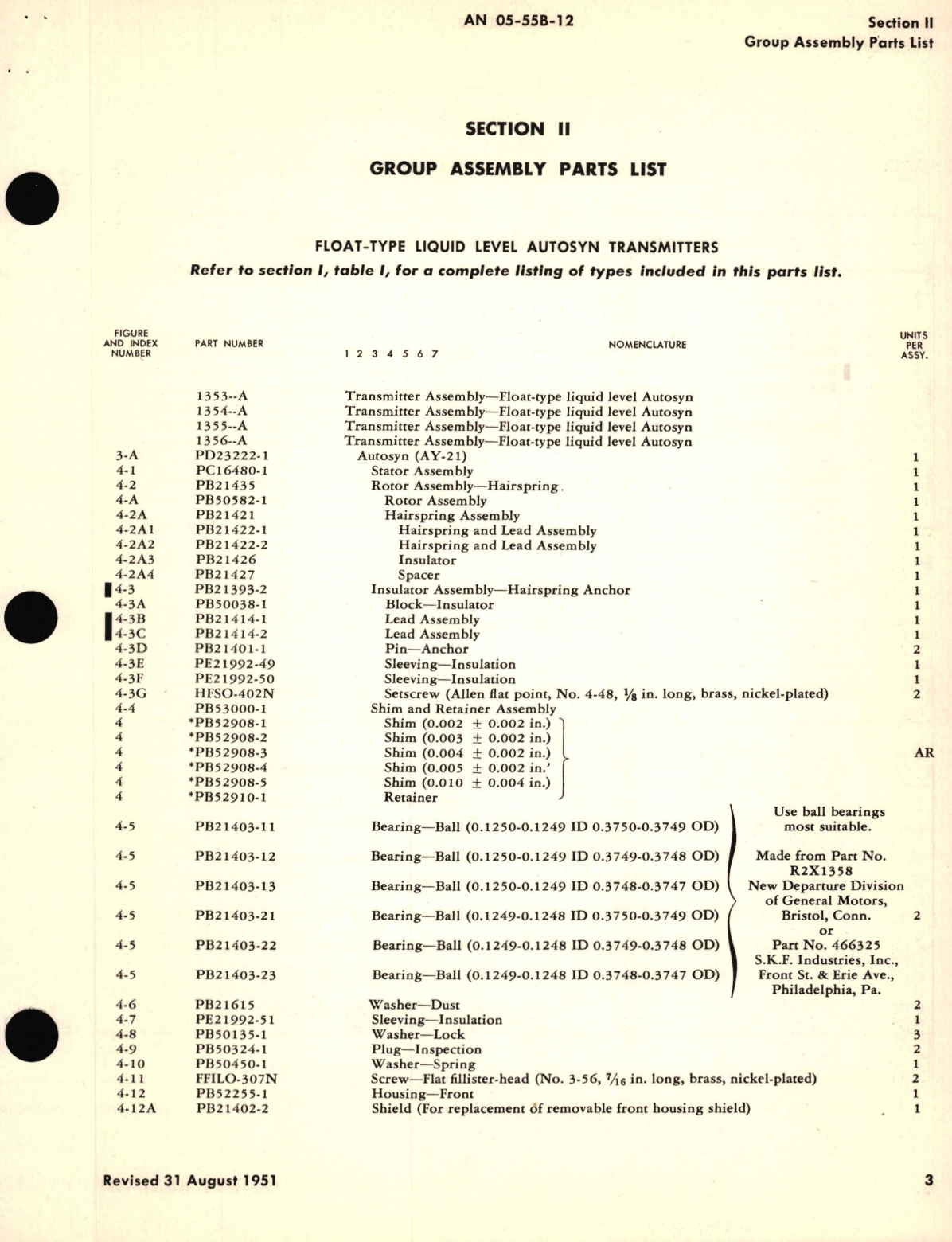 Sample page 7 from AirCorps Library document: Parts Catalog for Liquid Level Autosyn Transmitters