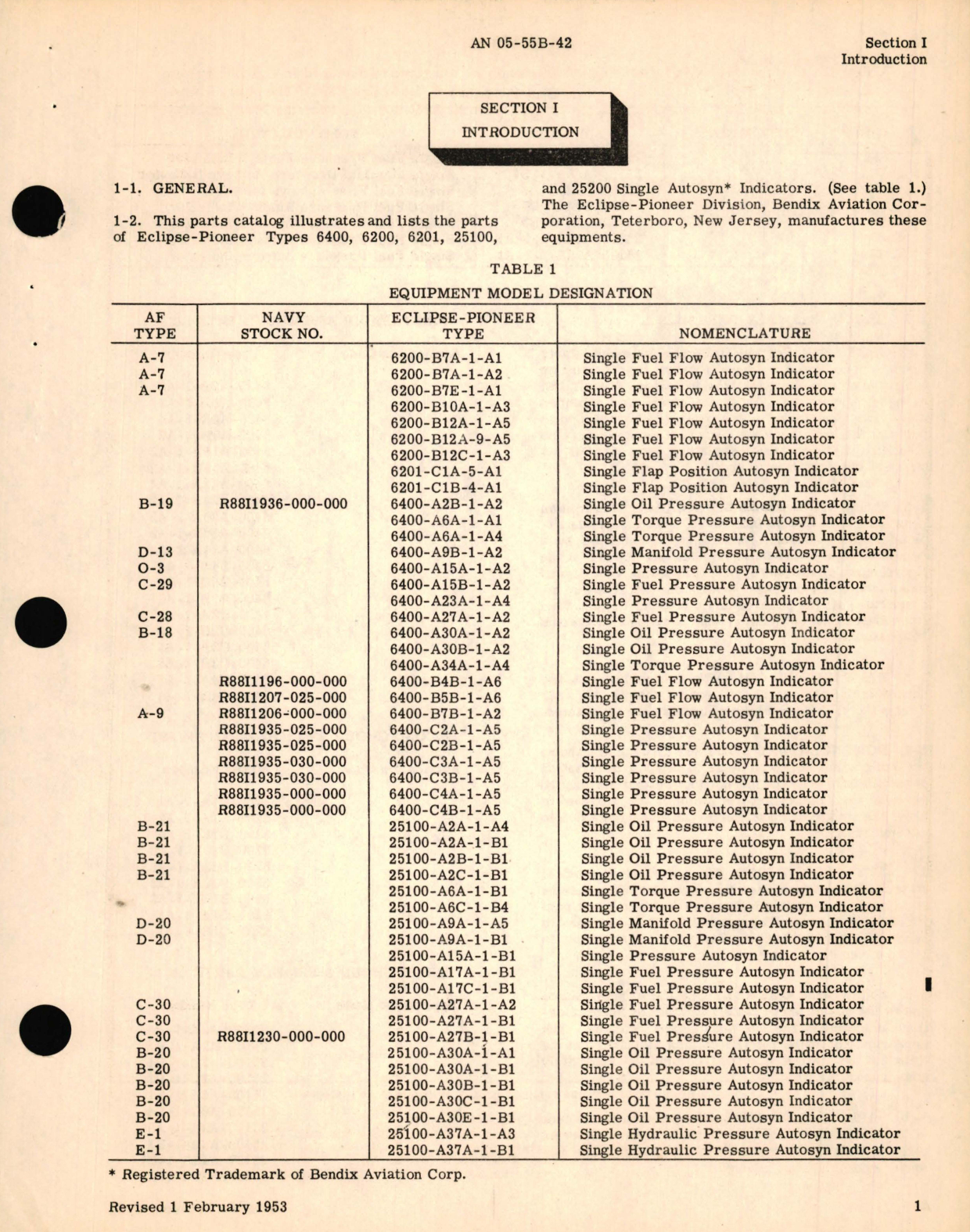 Sample page 5 from AirCorps Library document: Parts Catalog for Single Autosyn Indicators Type 6200, 6201, 6400, 25100, and 25200 