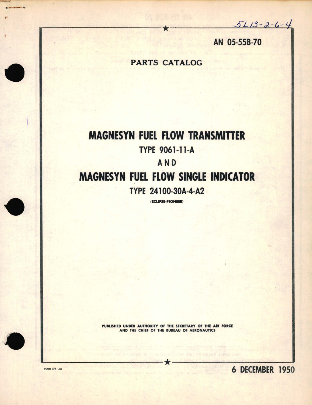 Sample page 1 from AirCorps Library document: Parts Catalog for Magnesyn Fuel Flow Transmitter and Magnesyn Fuel Flow Single Indicator